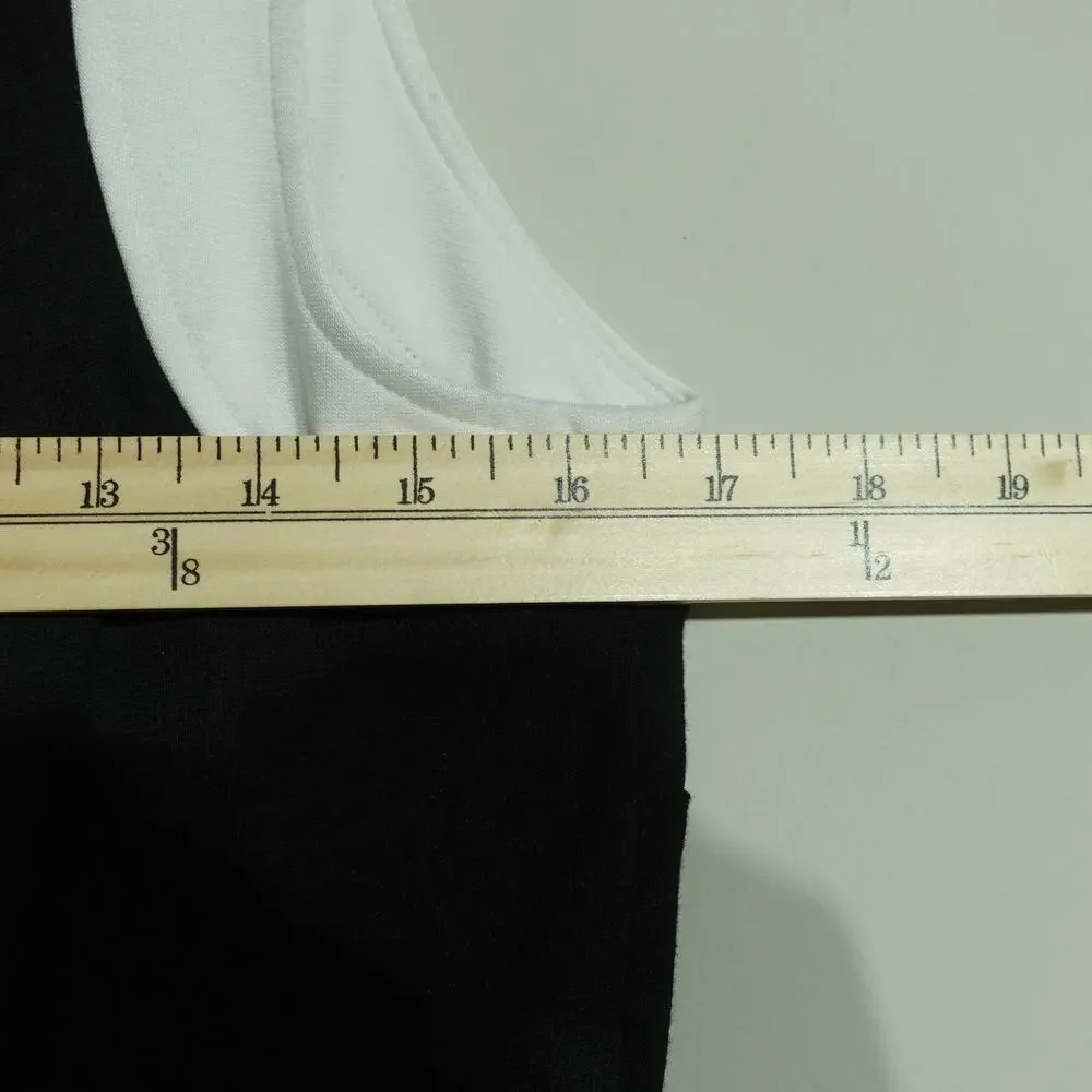 Talbots Womens Sheath Dress Sleeveless White Trim Bacl Slit Black Size 14P - Picture 9 of 10